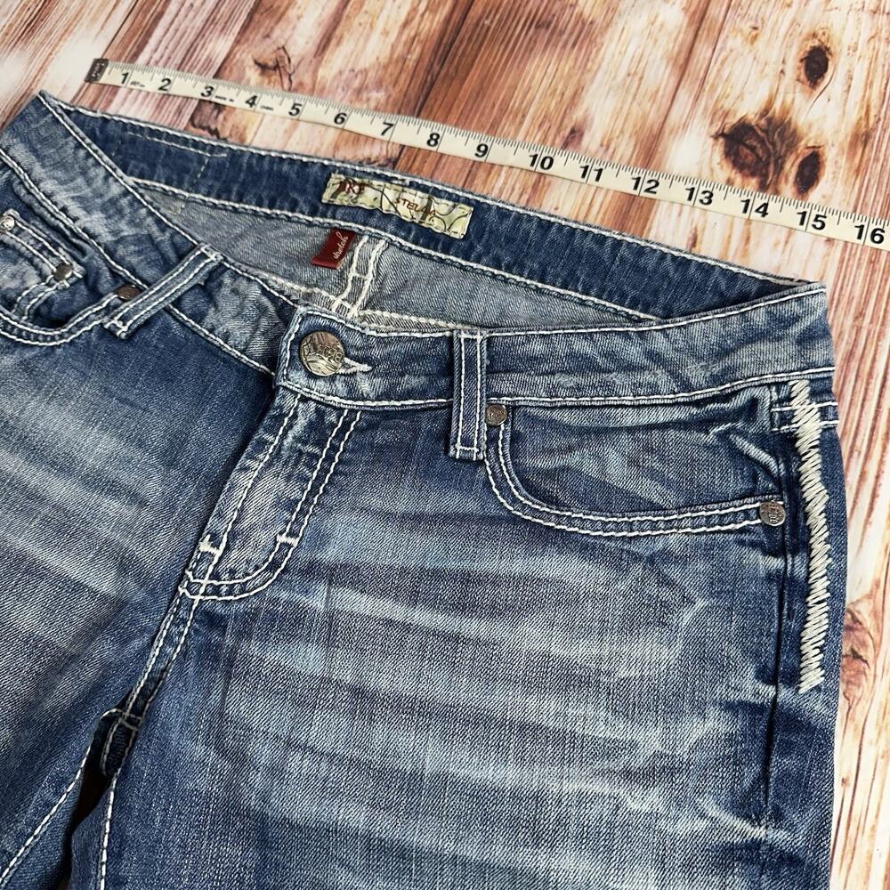 BKE Buckle STELLA Women Size 29 Blue Low Rise Crop Capri Jeans Denim Pants 31x25 - Picture 5 of 11